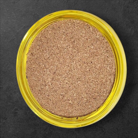 Vintage Yellow Acrylic Coasters Set of 6 Cork Lined Retro Mod Barware Drink - Picture 4 of 5